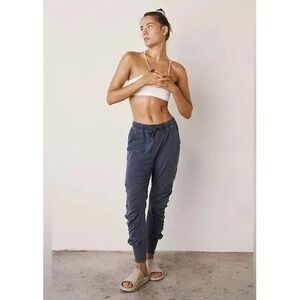 Free People Hot Shot‎ Shirred Pants Blue Size L NWT